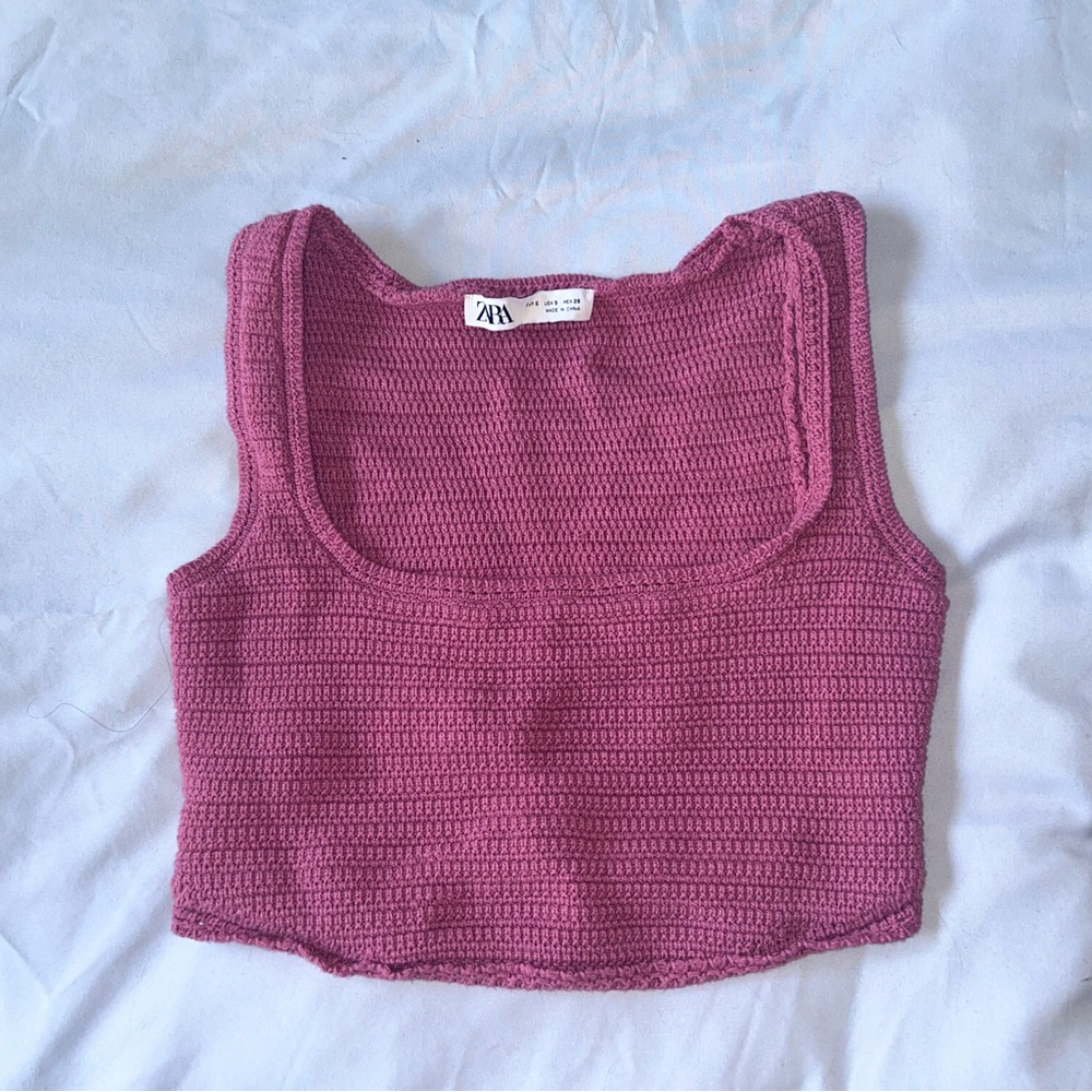 Zara Pink Knit Crop Top